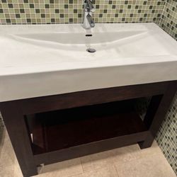 Magick Woods Sonata 38 1/4-Inch Vanity Cabinet & Sink.