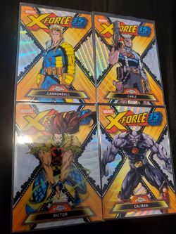 Topps Chrome Marvel X-Force 35 Years Card Lot of 4
