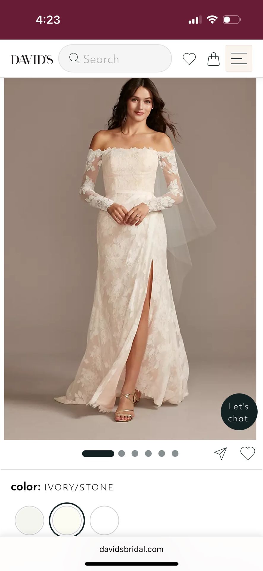 Wedding Dress With Veil And Belt