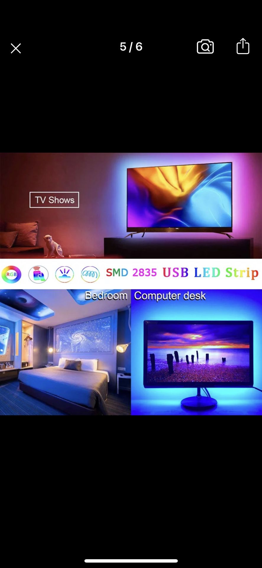 USB LED Strip Lights RGB 2835 Bluetooth Control  Flexible Lamp 5V Tape Ribbon Diode For Festival Room Luce Computer TV BackLight