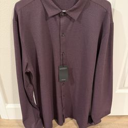NWT Robert Barakett Shirt Mens XXL Geometric Jersey Stretch Knit 