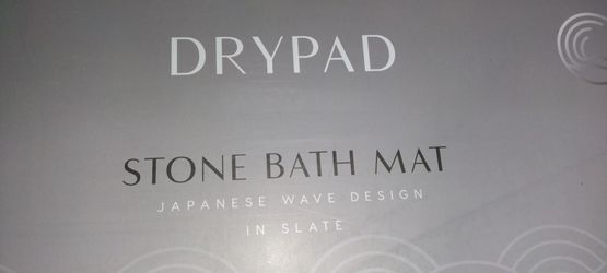 Stone Bath Mat Japanese wave design, 25" x 17" in