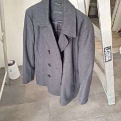 Calvin Klein Men's Pea Coat Gray Size Small