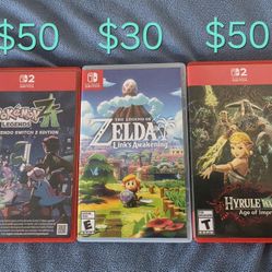 Nintendo Switch Games - Pokemon Legends ZA - Zelda Link's Awakening - Hyrule Warriors Age Of Imprisonment - Like New