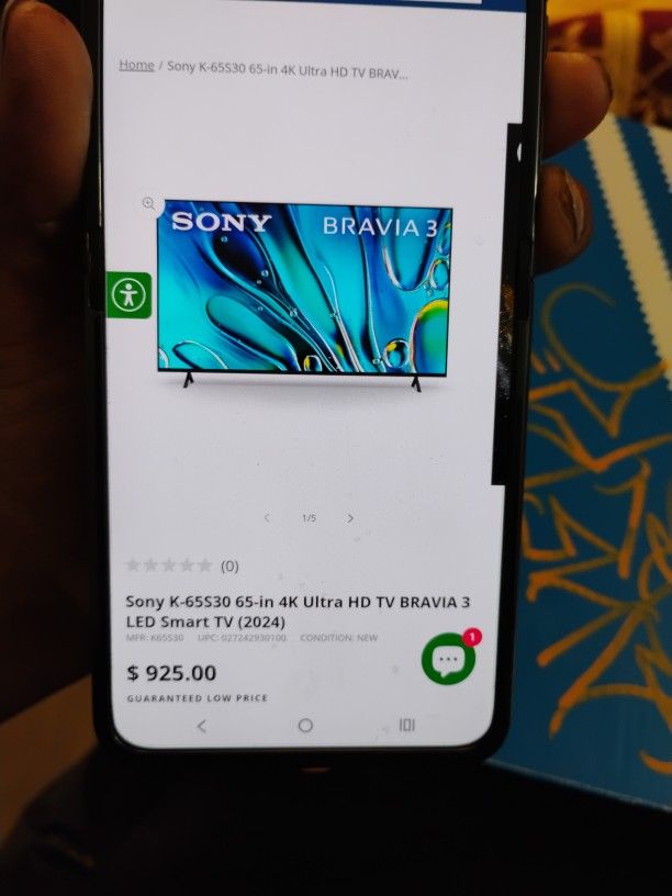 Brivia Sony TV S30 65 In