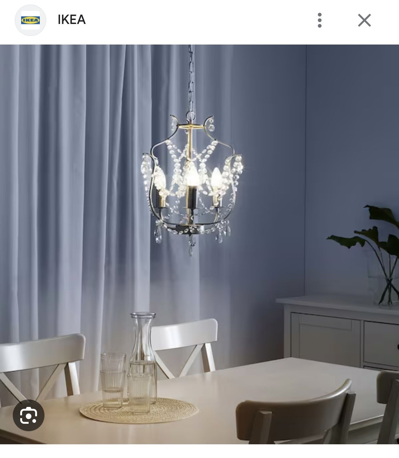 IKEA Kristaller 3 Arm Chandelier