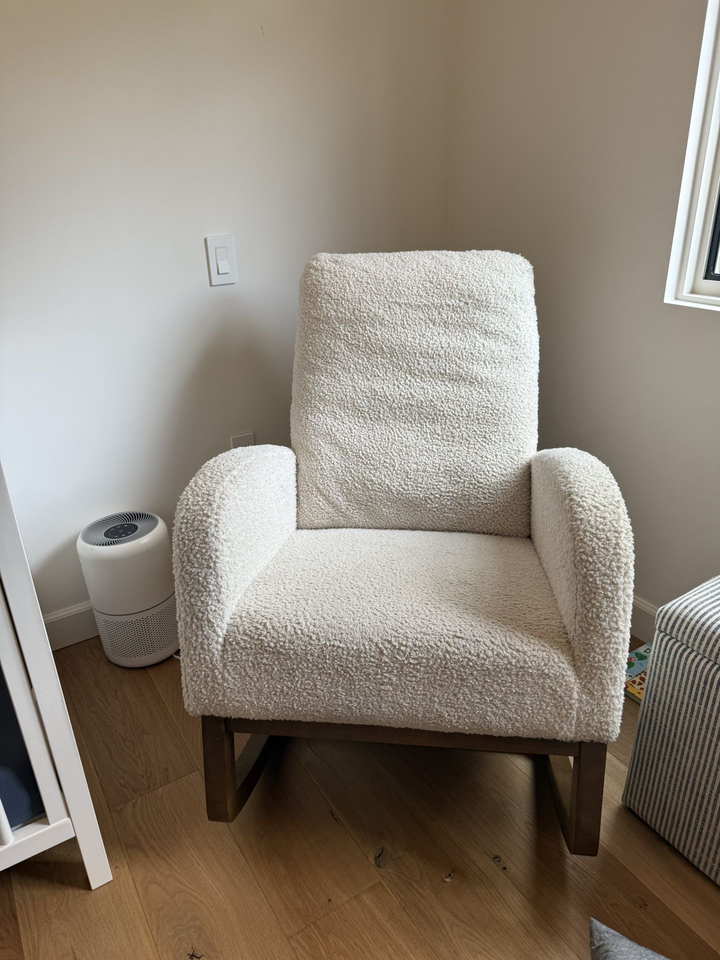 Cream Boucle Rocking Chair
