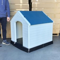 New In Box $105 Waterproof Plastic Dog House for Large size Pet Indoor Outdoor Cage Kennel 36x36x39 inches 