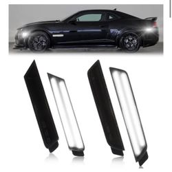 LED Side Marker Lights Smoked Lens for Chevy Camaro 2010 to 2015 - 5th Gen Front and Rear 4PCS