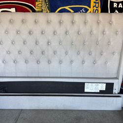 King size Grey head Board And Frame Only!- $275