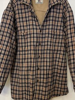 Ok American blue authentic’s 100 % Cotton Men’s warm lined ,pleated that shirt Size XL