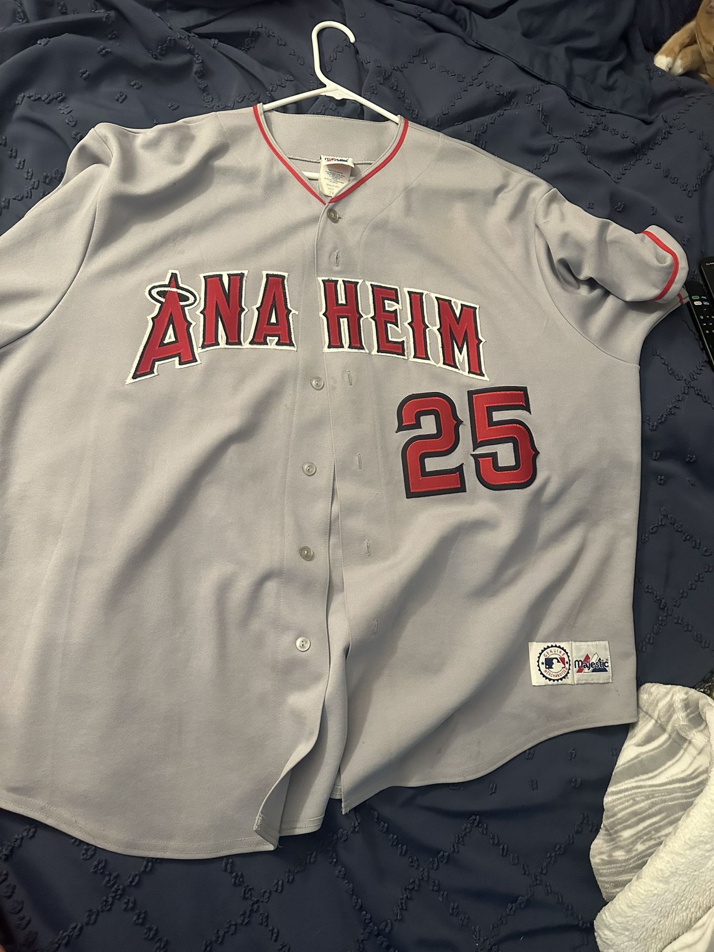 Vintage Anaheim) white jersey Troy, two XL majestic
