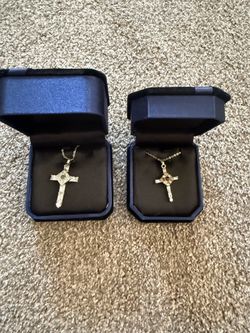 Mother Daughter matching prayer cross necklaces