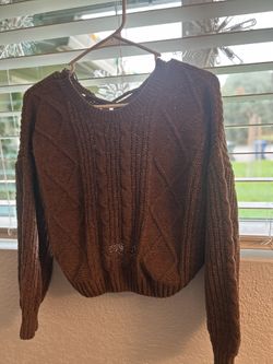Cozy Brown Cable Knit Sweater