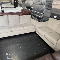 Gray leather living room