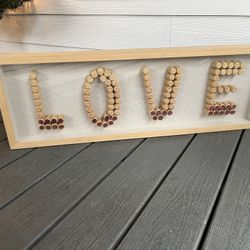 Framed Wine, Cork Artwork 30 Inch