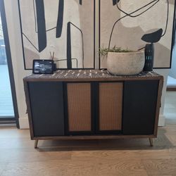 Mid Century Media Cabinet + Blue Runner