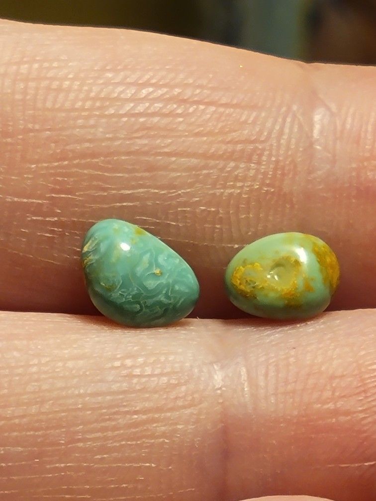 2.25ctw Kingsman Crystal Turquoise Crystals Set 2pcs. Arizona Turquoise