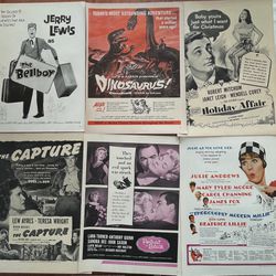 Vintage Movie Ads -Disney, Hitchcock, Jerry Lewis, Sinatra 