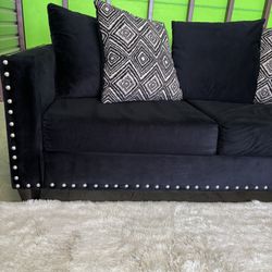 Black 2pc Sofa Couch Set (DELIVERY AVAILABLE)