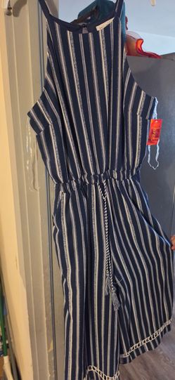 White and Blue Jumpsuit