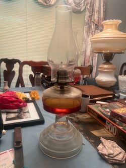 Vintage glass oil lamp