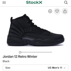 Jordan 12 Retro Winter Black 