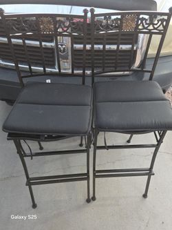 2 Patio Tall Chairs FOLDABLE 
