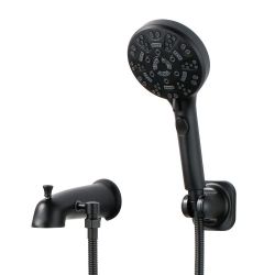Tub Spout with Diverter, 8 Settings Handheld Shower(Matte Black)