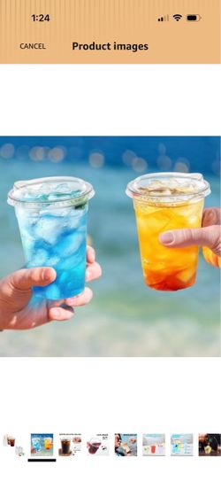 Dealusy 100 Pack - 16 oz Clear Plastic Cups with Sip Lids Sturdy & Food Safe Iced Coffee Cups with lids, Disposable Plastic Smoothie Cups for Cold Dri