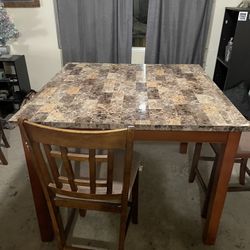 High Table With 3 Chairs