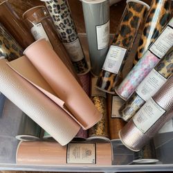 19 Rolls Of Various Faux Leather 