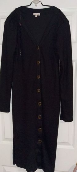 Heart - hips black button Brown button dress
