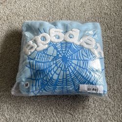 Sp5der Sky Blue Rhinestone Hoodie