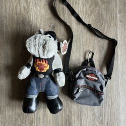 Vintage Harley Davidson Plush Bulldog Stuffed Animal Biker Dog 12 in Motorcycle  Harley Davidson Mini Me Backpack Grey 99668-BB