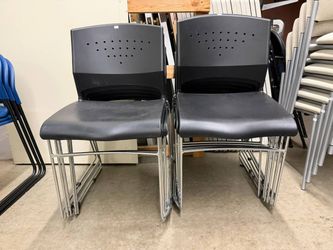 Black Plastic Stackable Office Chairs