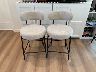 24'' Bar Stools Set of 2, for Kitchen Island. Grey