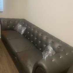 Grey Diamond Studded Couch