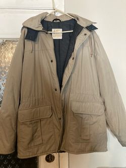 Men London Fog Tan Hooded Parka Jacket