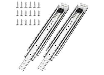 1 Pair 20 Inch 500 Lb Capacity Heavy Duty Drawer Slides with Screws,Side Mount Full Extension 3 Fold Ball Bearing Stainless Steel Hardware Drawer Rail