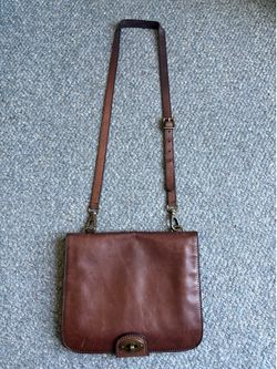 Vintage Fossil turnlock flap portfolio crossbody bag