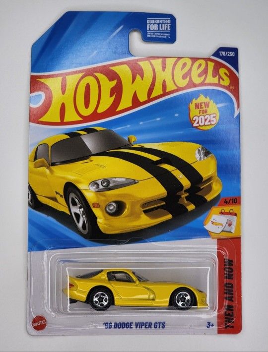 Hot Wheels '96 Dodge Viper GTS New 2025 Yellow Car