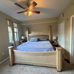King Bed + TempurPedic Mattress & Nightstands 