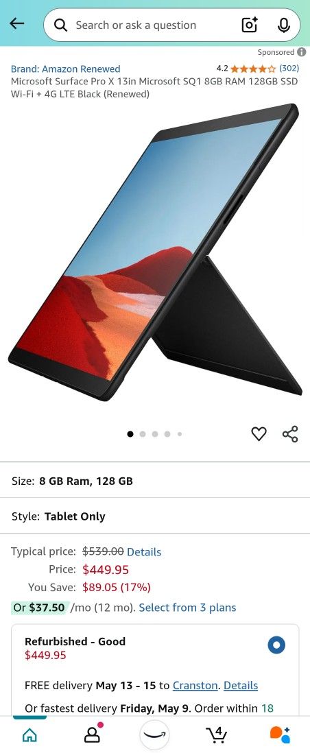 Microsoft Surface Pro X 13in