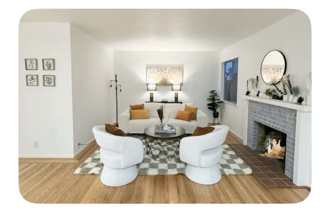 Living Room Set – Couch + 2 Swivel Chairs + Pillows
