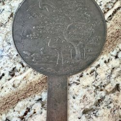 Beautiful Antique/ Vintage Bronze Japanese Hand Mirror
