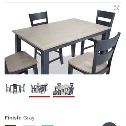 Gray & Graphite Counter Height Dining Set - $450 (Revere)
