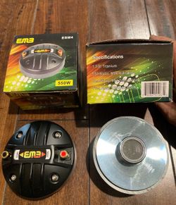 EMB ESM4 550W Max Power Titanium Compression Super Tweeter - Brand New in Box Condition: Brand New (Sealed in Original Packaging, Never Used) Quantity