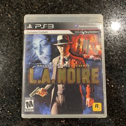 L.A. Noire for PlayStation 3 PS3 Rockstar Games