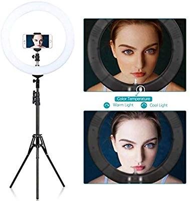 " Ring Light with Stand Dimmable LED Ring Light Bi-Color Selfie Halo Ring light